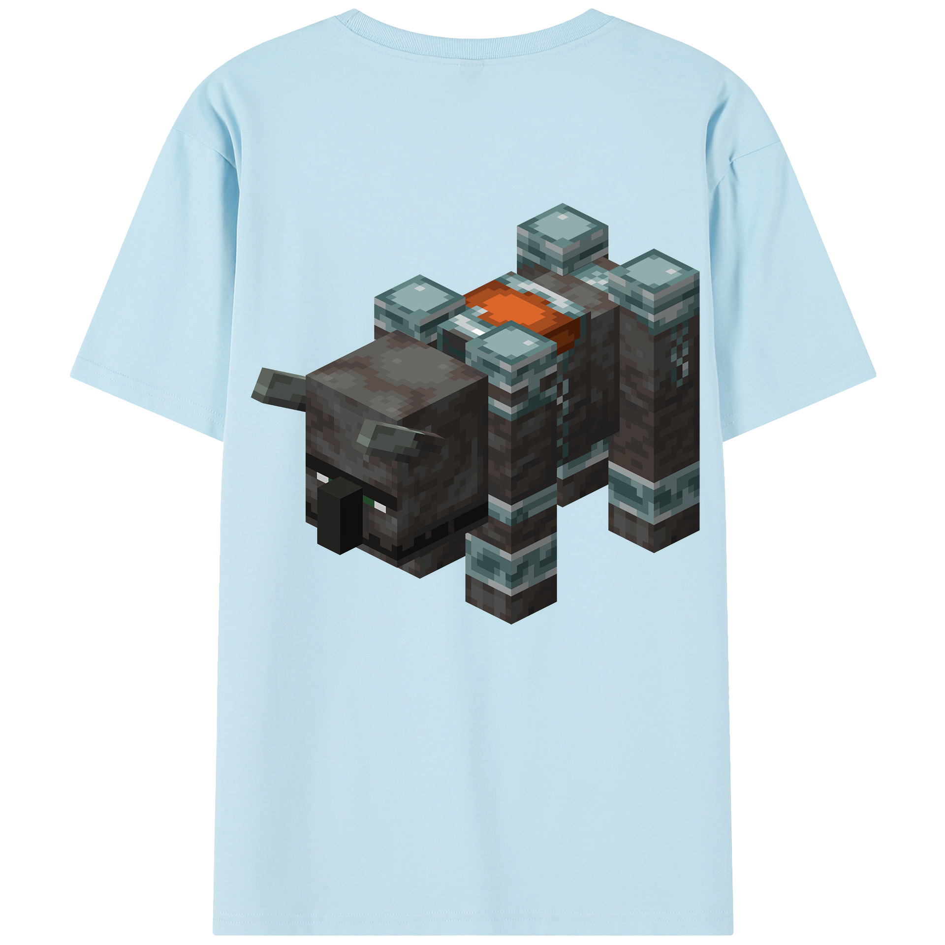 （画像用） マインクラフト ブロックの世界 Minecraft MC Block world 綿100％半袖Tシャツ（背面プリント）